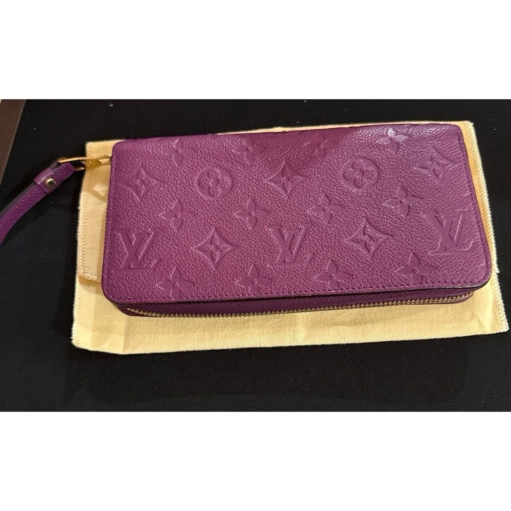 Louis Vuitton Zippy Monogram Empreinte Clemence Leather Zip Around Long Wallet